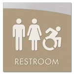 Restroom Sign w/Unisex & Dynamic ISA Symbols