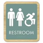 Restroom Sign w/Unisex & Dynamic ISA Symbols