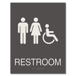 Restroom Sign w/ Unisex & ISA Symbols