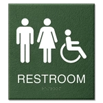 Restroom Sign w/Unisex & ISA Symbols