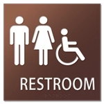 Restroom Sign w/ Unisex & ISA Symbols