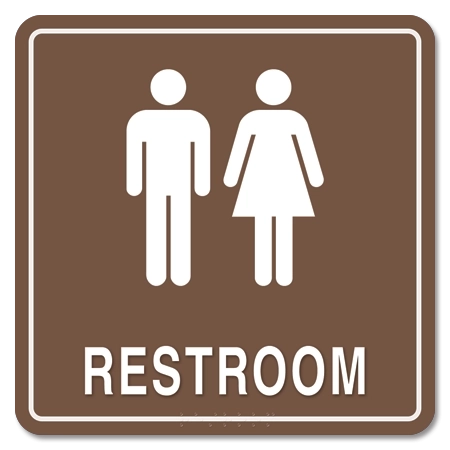 Restroom Sign w/ Unisex Symbols