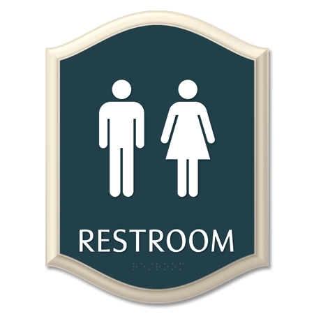 Restroom Sign w/ Unisex Symbols