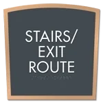 "Stairs/Exit Route" Egress Sign - CA Compliant