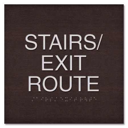 "Stairs/Exit Route" Egress Sign - CA Compliant