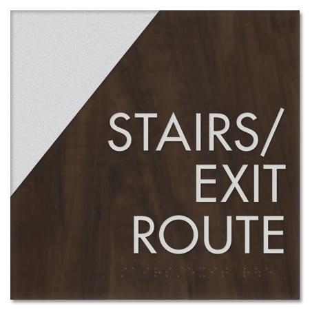 "Stairs/Exit Route" Egress Sign - CA Compliant